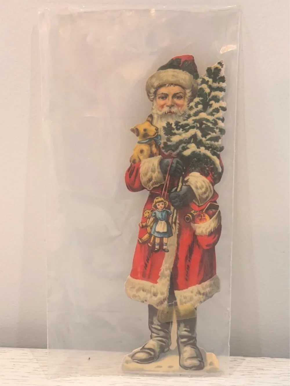 Vintage Hallmark Victorian Santa Claus Die Cut Christmas Craft Decor 8